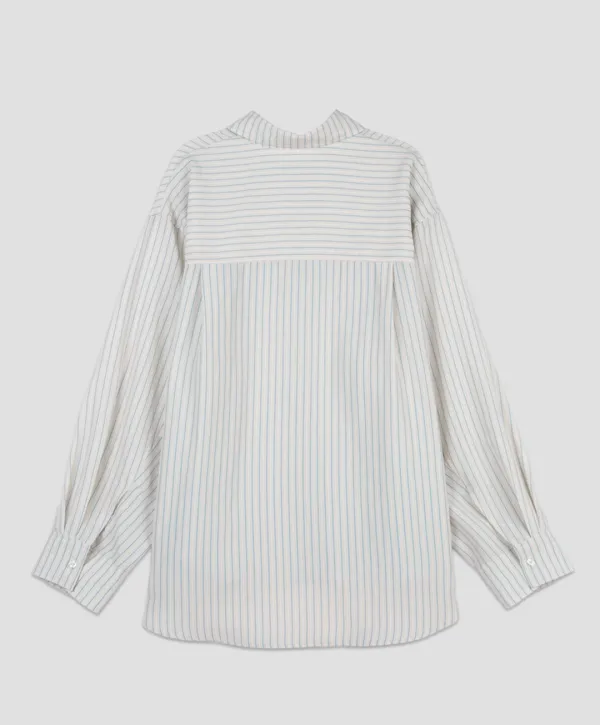 (BL-4398)DOUBLE PIN STRIPE OVERSIZED SHIRT