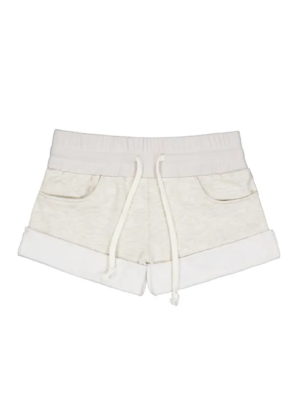 CUPID MINI SWEAT SHORTS [MELANGE IVORY]