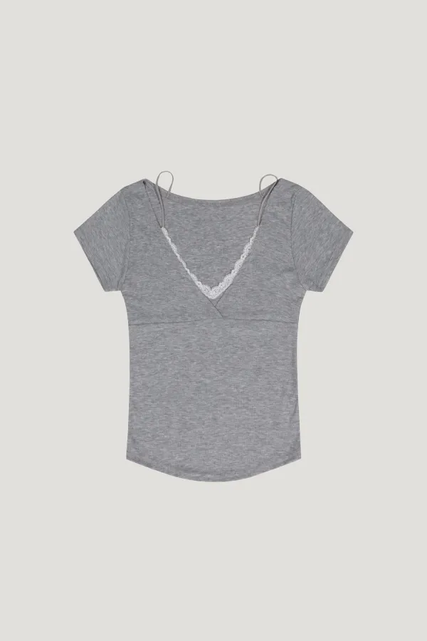 Lace Cami Layer T (gray)