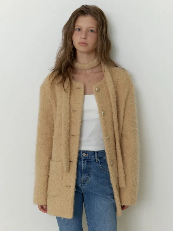 Noon tweed wool jacket (beige)