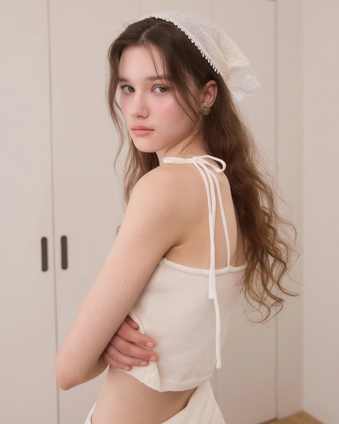어다울 Minimal ribbon bustier - ivory 상품 이미지 3