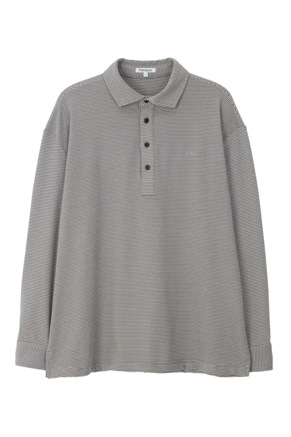 OVERSIZED STRIPE SHIRT_GRAY