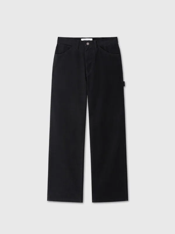 (W) BRUSHED COTTON PAINTER PANTS_ BLACK