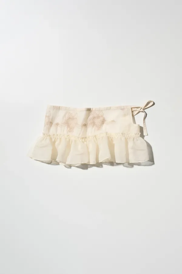 Peekaboo Micro Sheer Skirt Raw Ivory