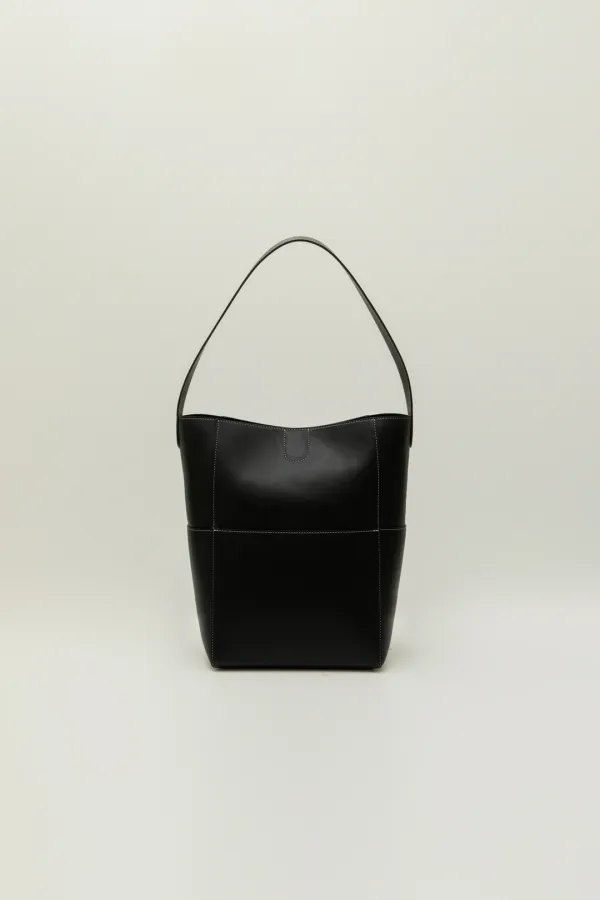 [당일출고] STITCH LEATHER BUCKET BAG_BLACK
