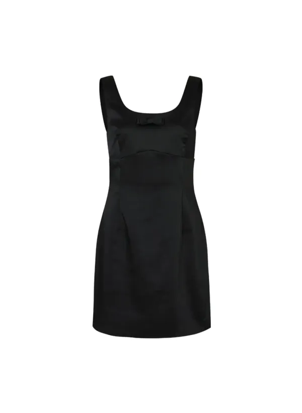 Prom Slim Satin Mini Dress (Black)