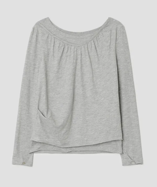 [9/23 예약발송] [2차] Soft Shirring Layered Top [Gray]