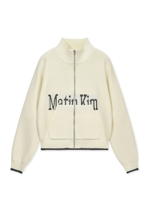 MATIN SPELL POINT KNIT ZIP UP IN IVORY