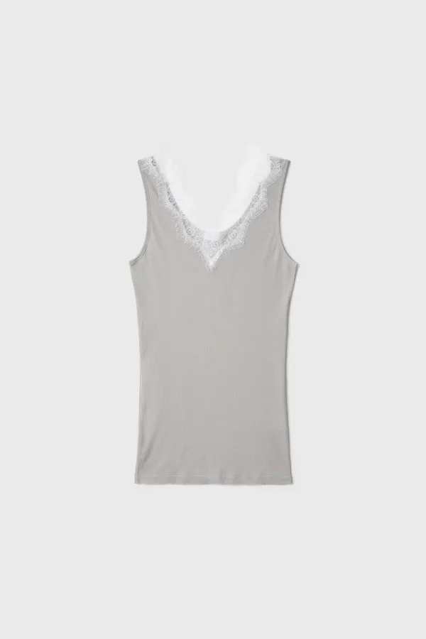 Lace Sleeveless (Light Gray)