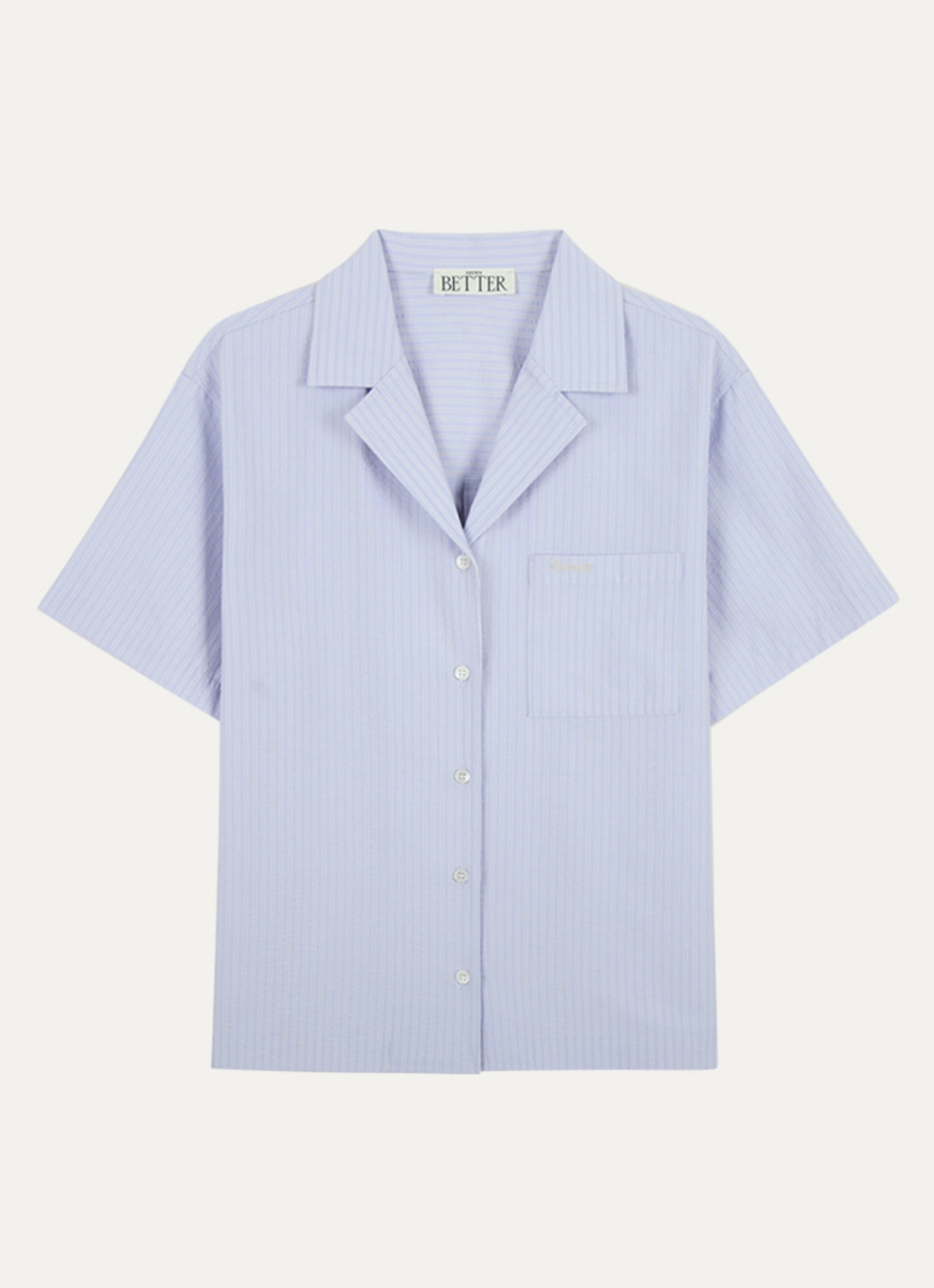 노운베러 V-collar seersucker shirt [KNSS03SH03]_Purple 상품 이미지 3