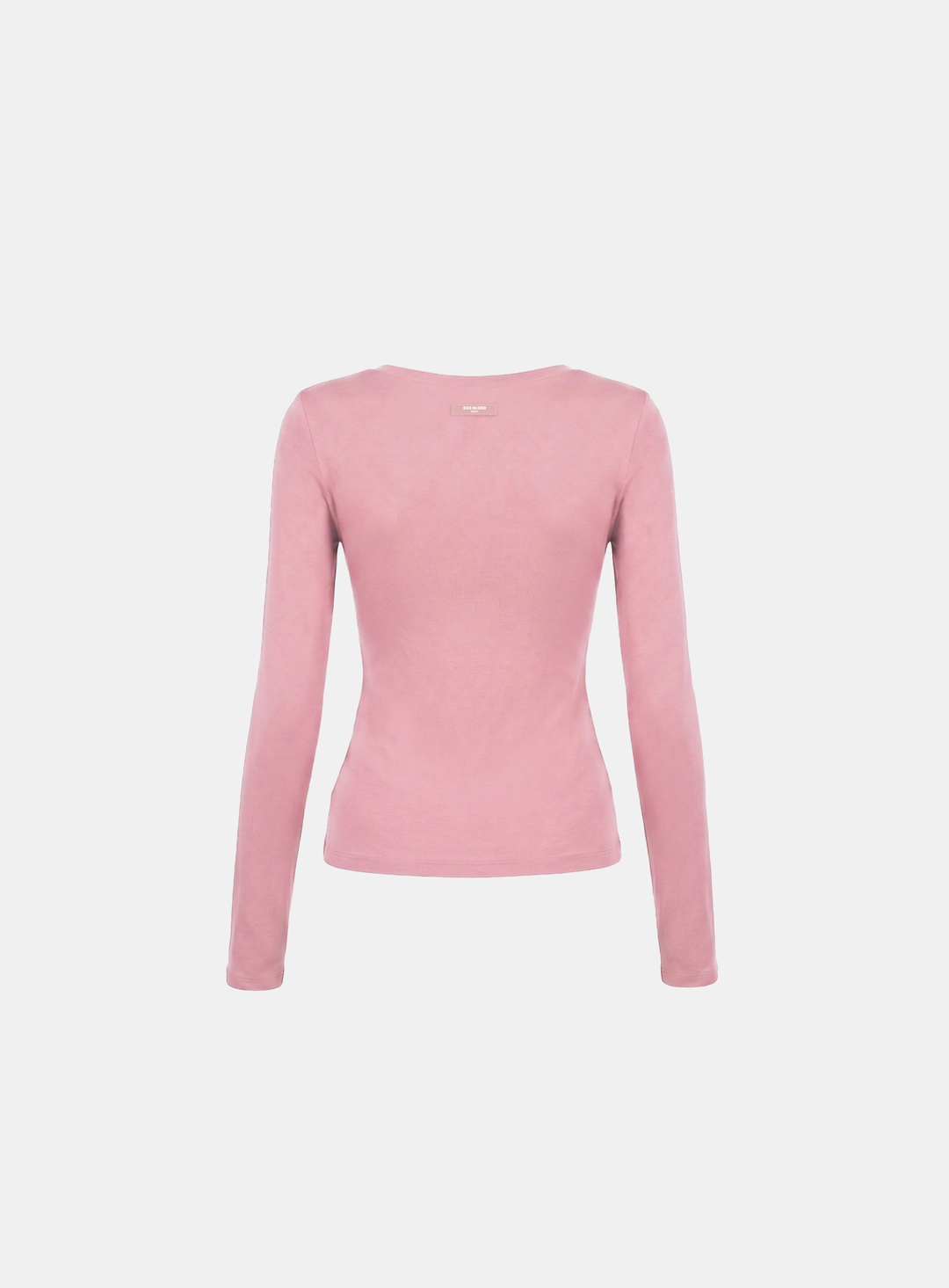 배드블러드 [w-tee26-198] Everyday Scoop Neck Long Sleeve T-Shirt - Pink 상품 이미지 2