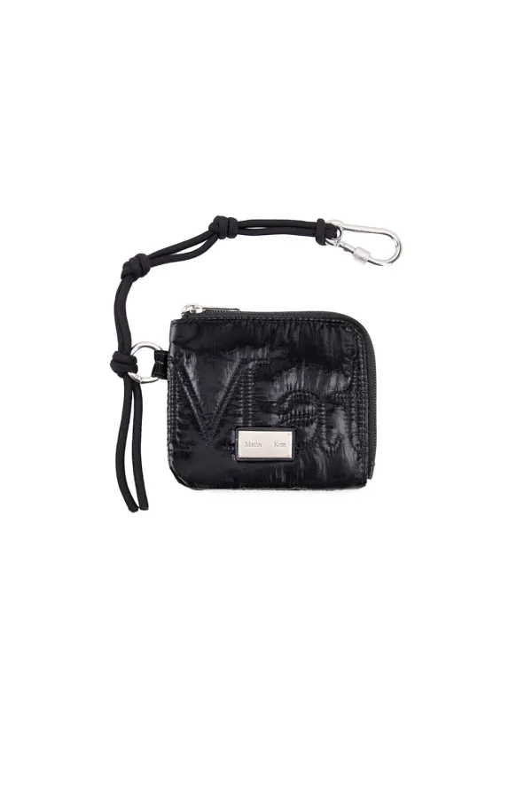 LOGO STITCH SPORTY WALLET IN BLACK