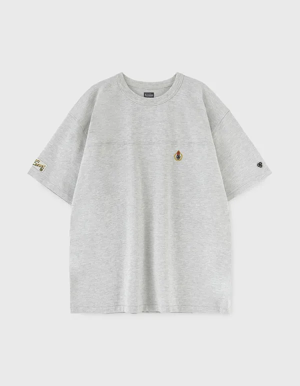 CREST WASHED 7.5S FOOTBALL T-SHIRT / M.Grey(1%)