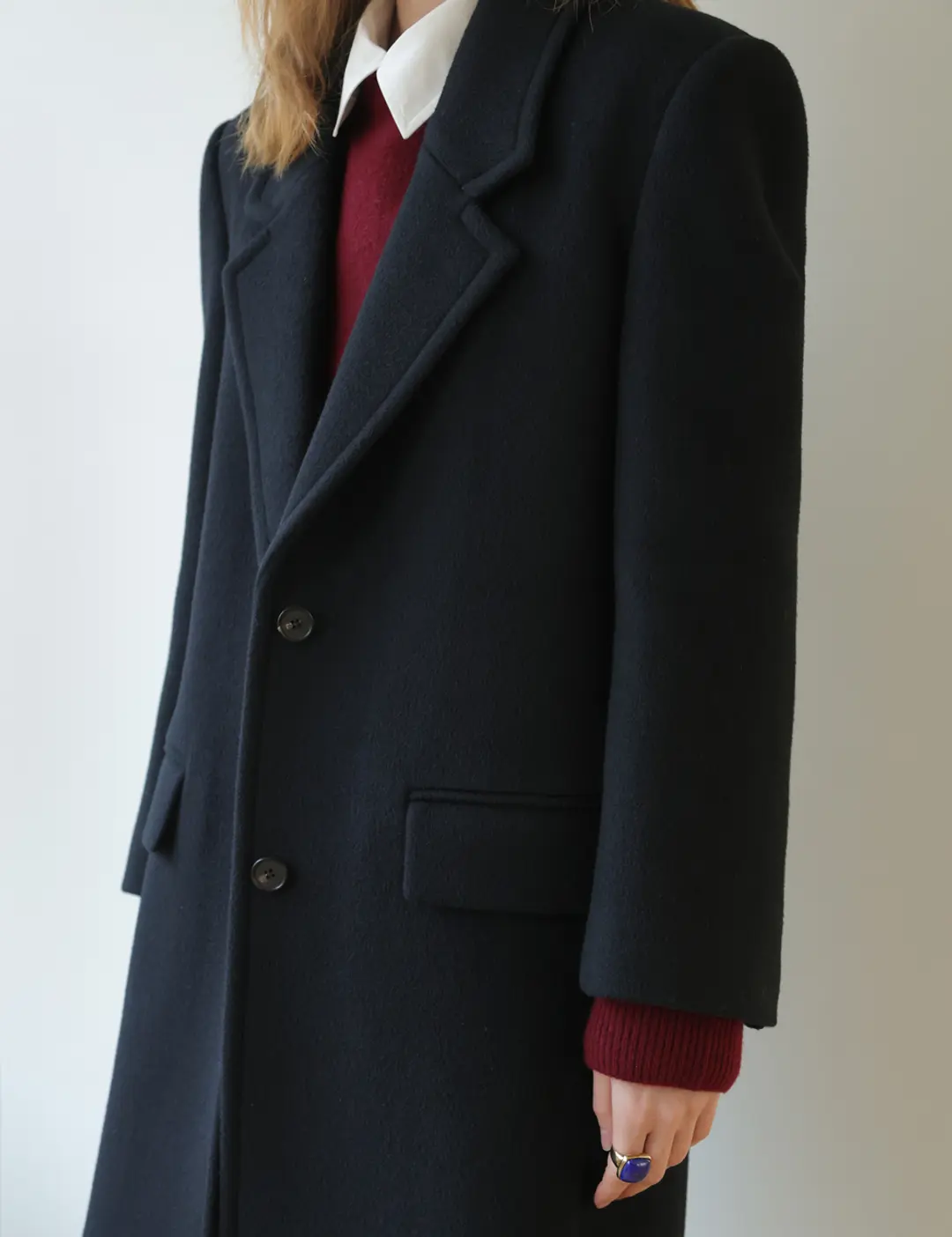 노미나떼 Single Cashmere Tailored Long Coat (Black) 상품 이미지 3