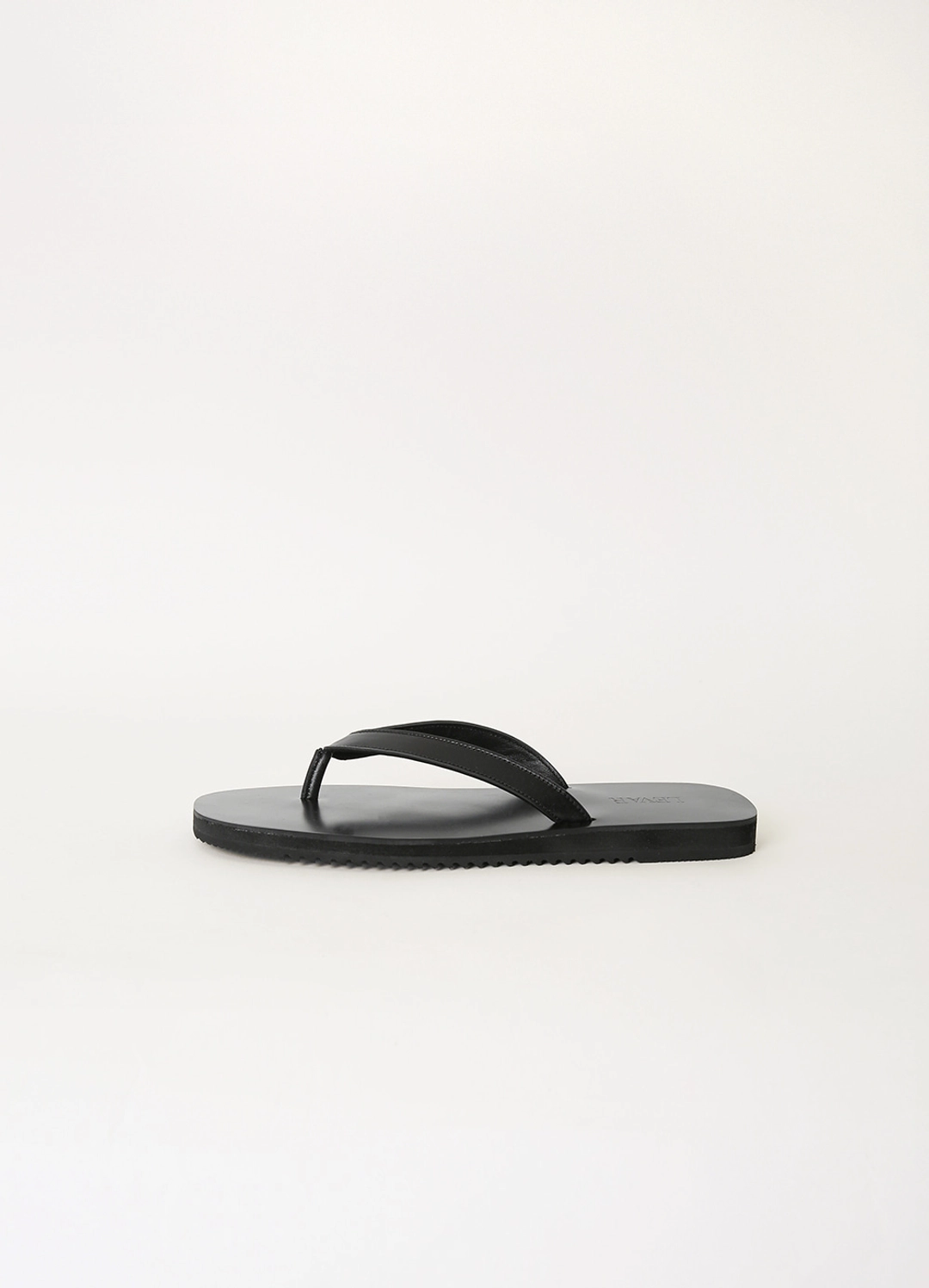 르바 Classic Leather Flat Sandals - Black 상품 이미지 1