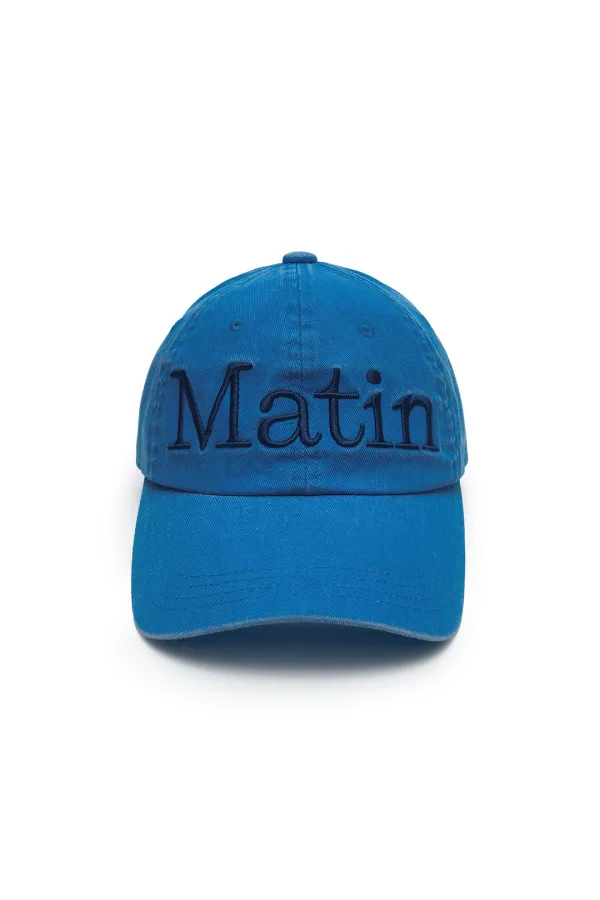 MATIN LOGO WASHED BALL CAP IN BLUE