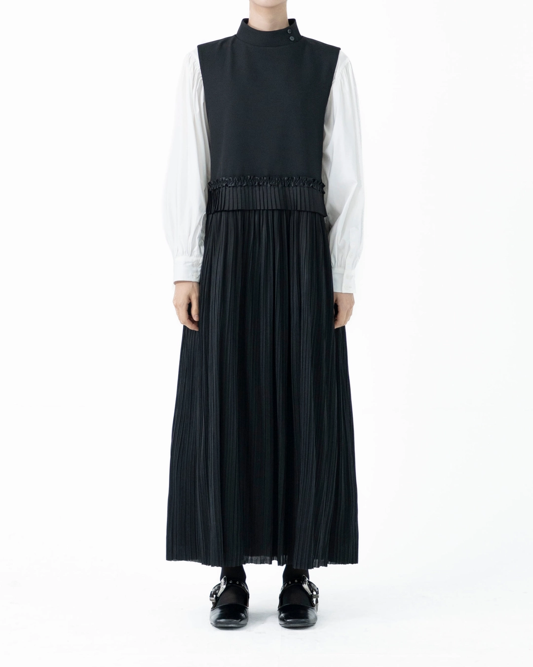 유노이아 high neck pleats dress (open, 단독 주문 시 선발송) 상품 이미지 1