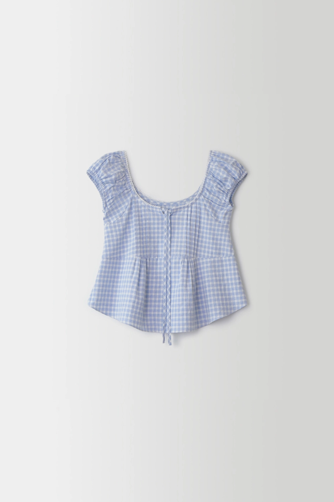 lace check blouse