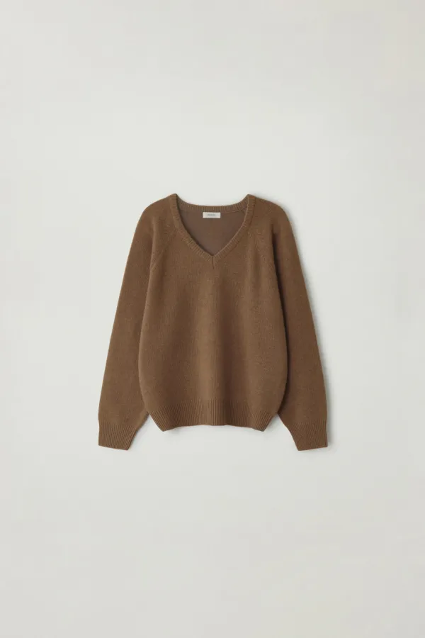 Cashmere blended v-neck knit (Camel)