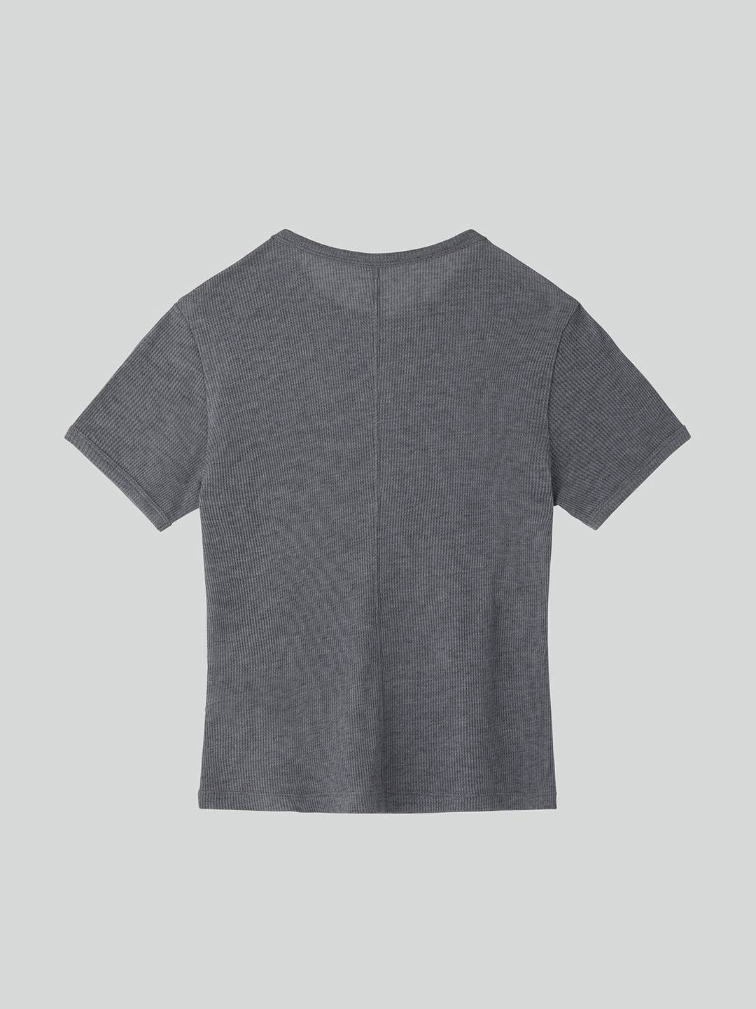 렉토 CASHMERE BLEND FITTED T-SHIRT (MELANGE GREY) 상품 이미지 3