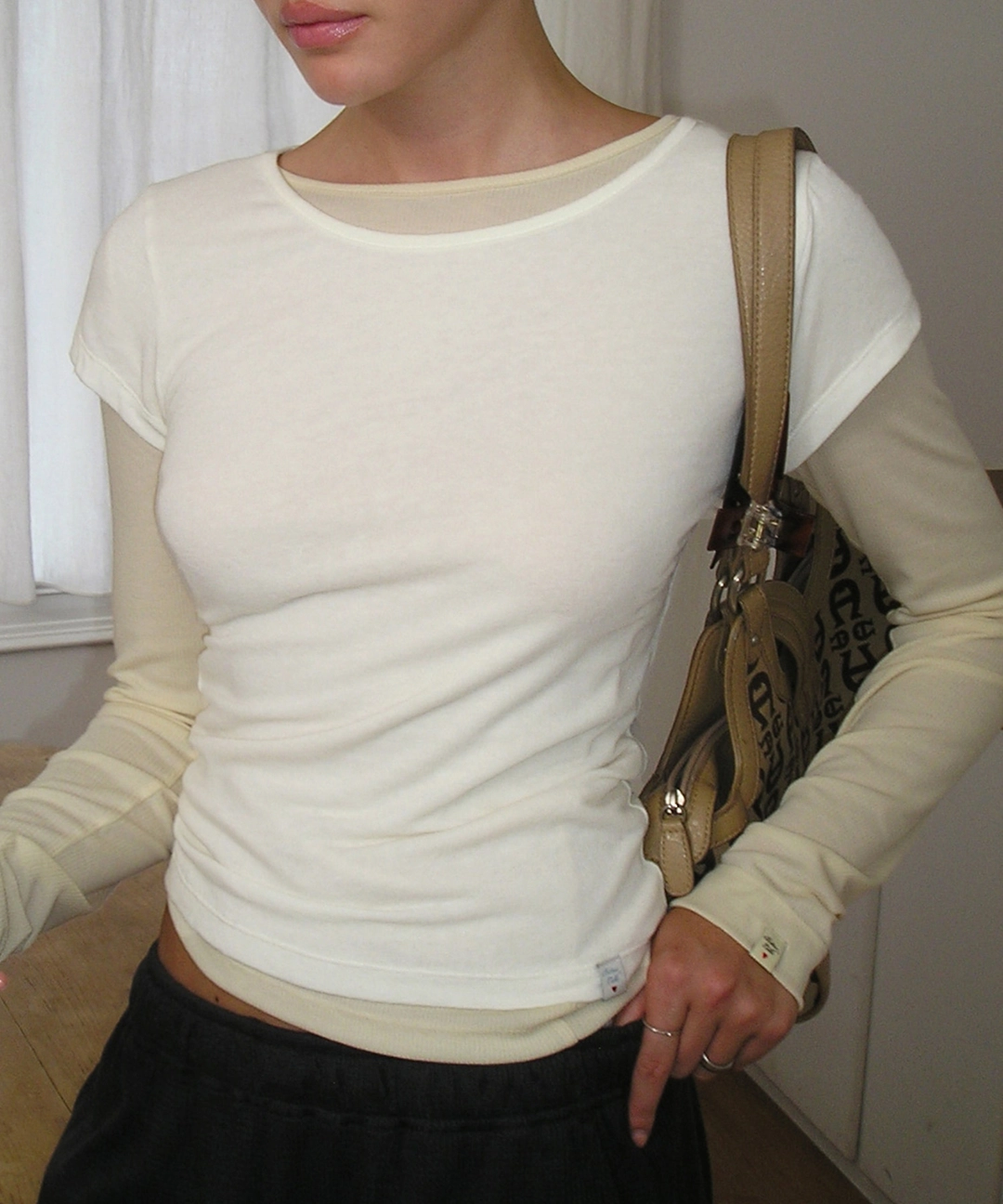비터셀즈 Essential Angora Half Tee-Ivory 상품 이미지 2