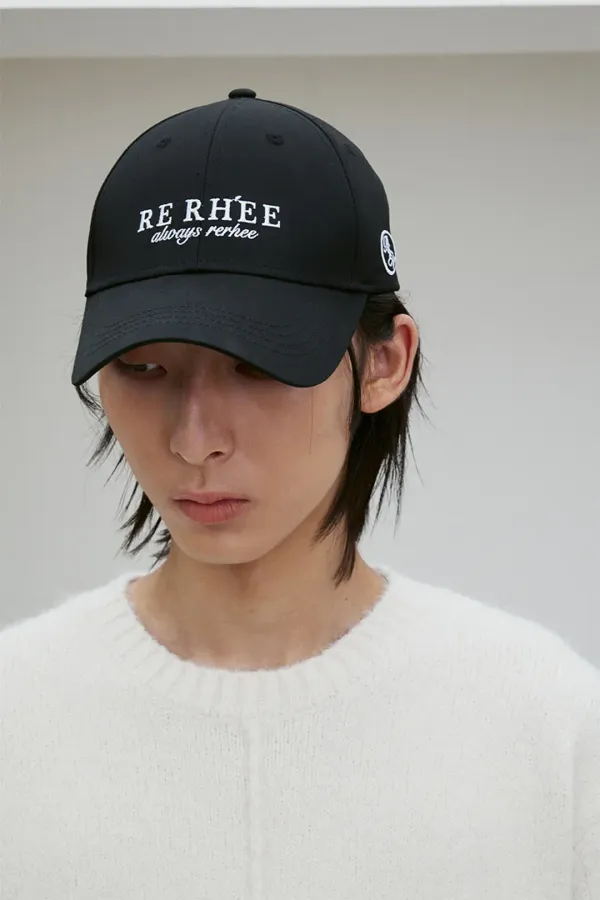 LOGO EMBROIDERED COTTON BALL CAP BLACK