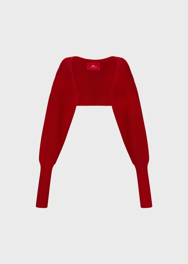 Knit Bolero Warmer Red
