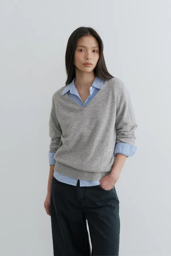 [2차] Camel v-neck knit (gray)