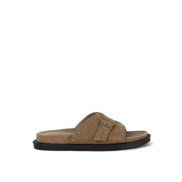 SOLI BUCKLE SLIDES / BEIGE