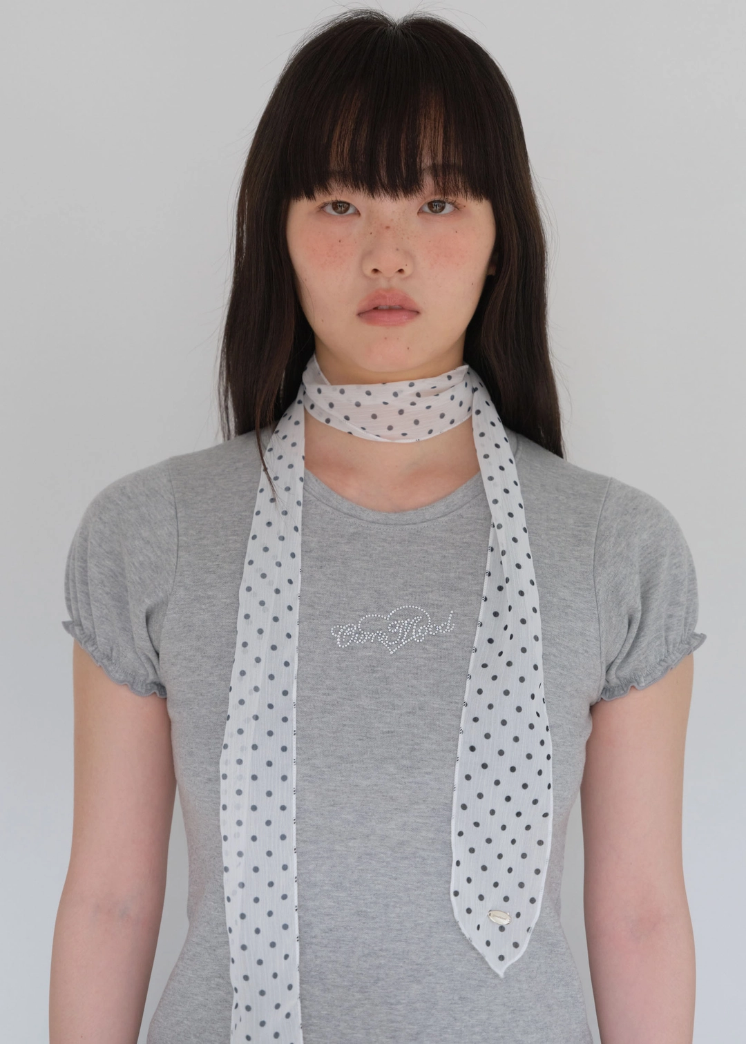 온무드 CUBIC POINT PUFF T-SHIRT - GRAY 상품 이미지 2