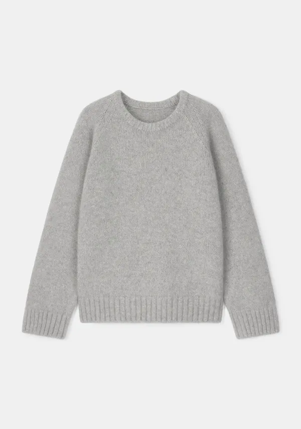 Hairy loose-fit knit (Light grey)