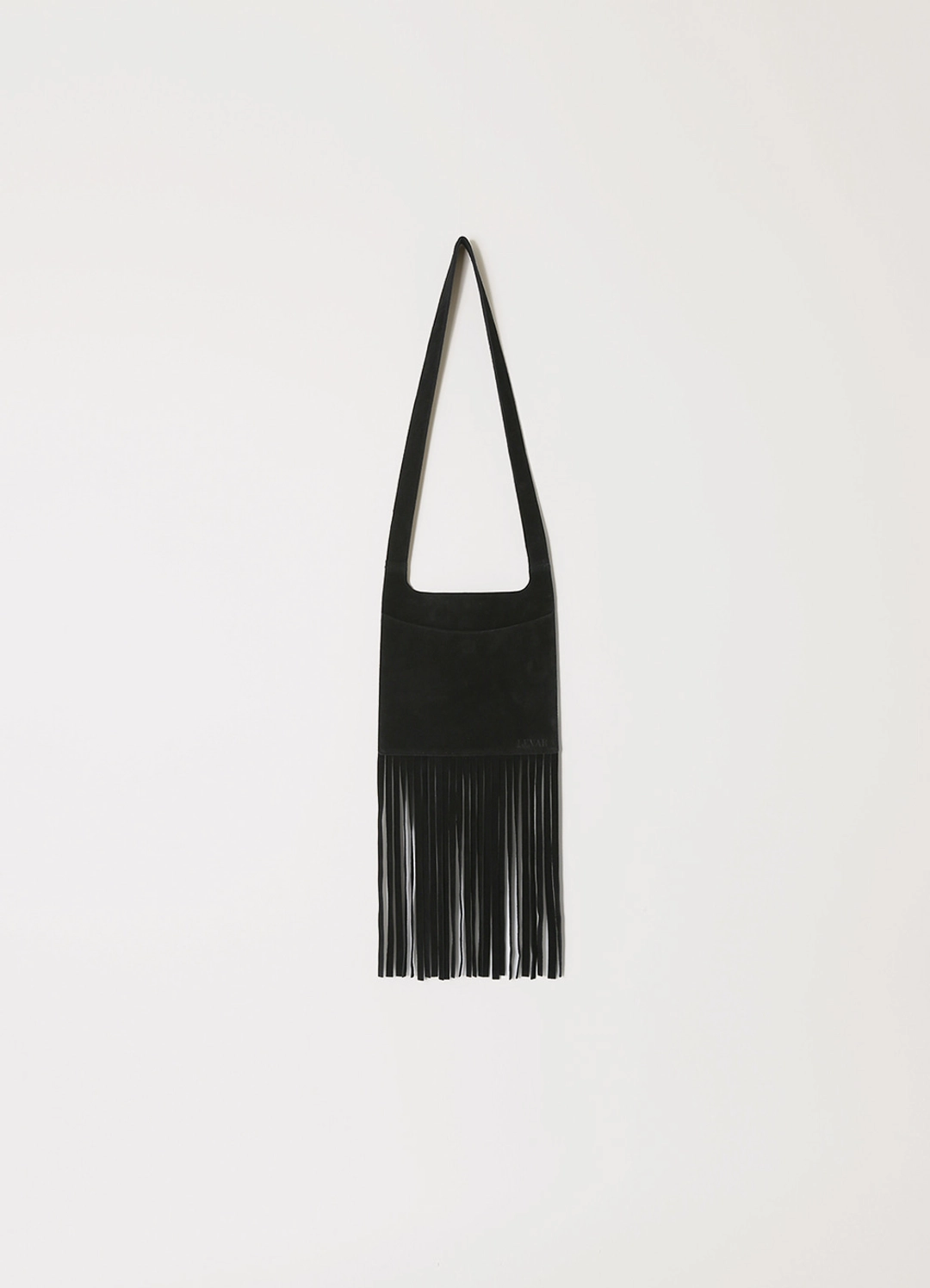 르바 Boho Suede Fringe Bag - Black 상품 이미지 1
