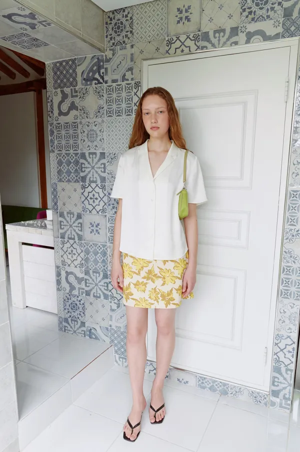 Bay Satin Shirts in Pear
