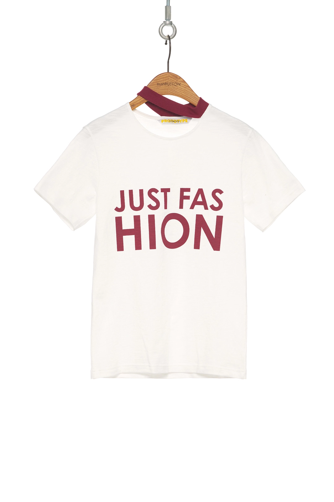 푸쉬버튼 SS25 WINE SLITED NECK RIB T-SHIRT 상품 이미지 2