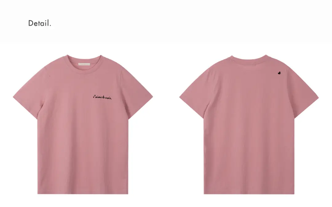 메종드이네스 J\'aime le noir X BLACK HEART T-SHIRT_INDIE PINK 상품 이미지 3