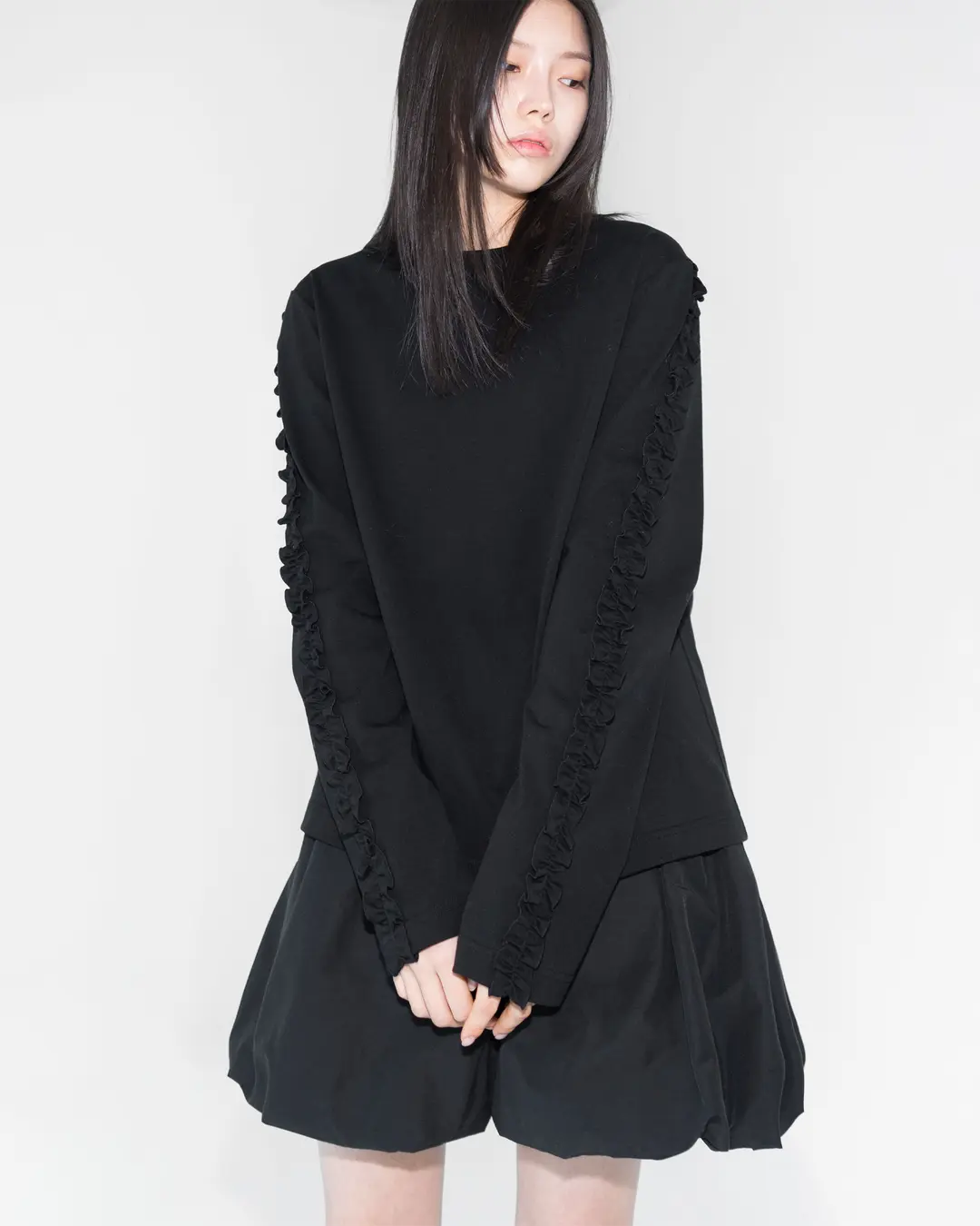 유노이아 frill long sleeve t shirt 상품 이미지 2