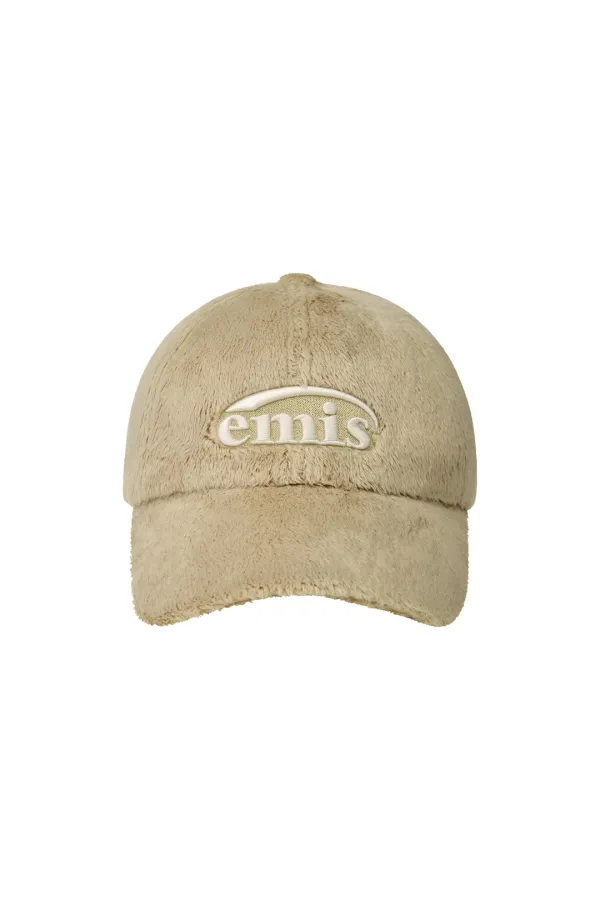 EMIS FUR BALL CAP-BEIGE