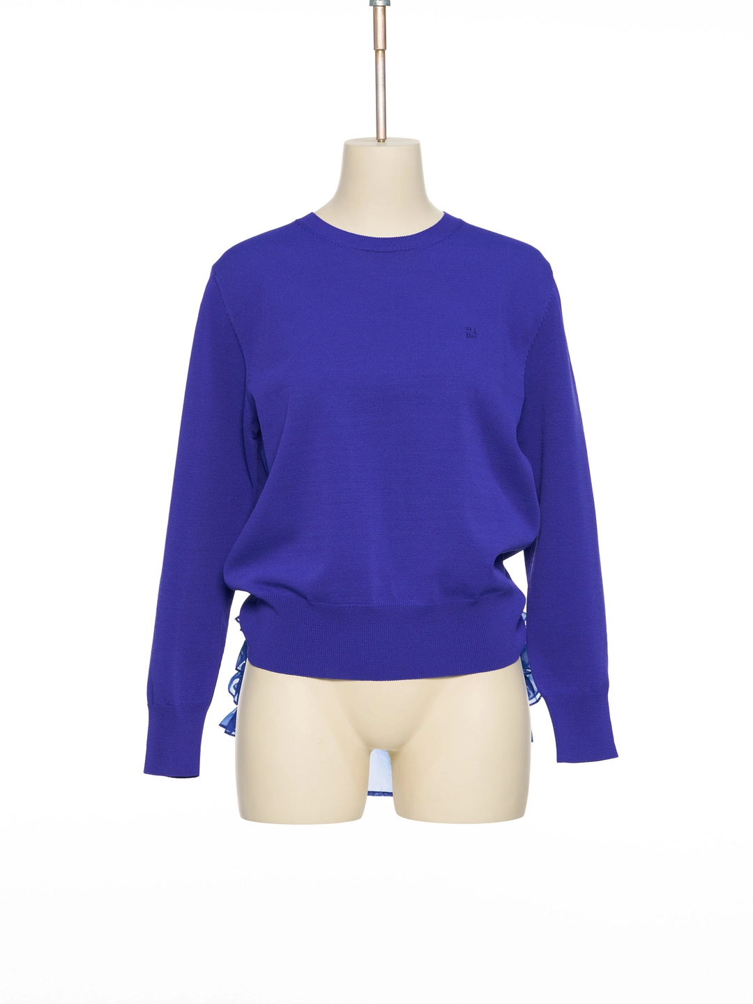 푸쉬버튼 PF25 BLUE BACK SLIT FRILLED KNIT TOP 상품 이미지 1