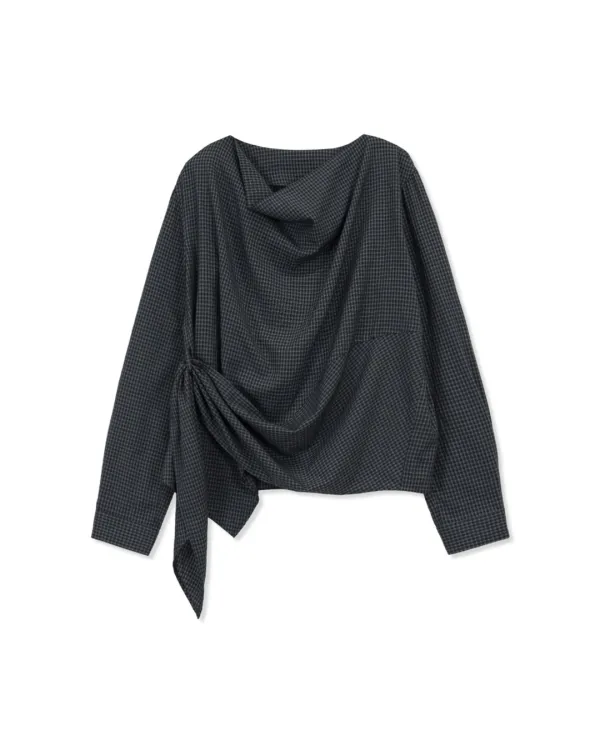 COWL NECK BLOUSE 002 (Check)