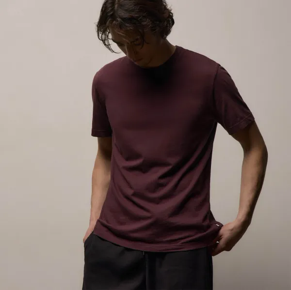 Short Sleeve Crew Neck - Dark Plum