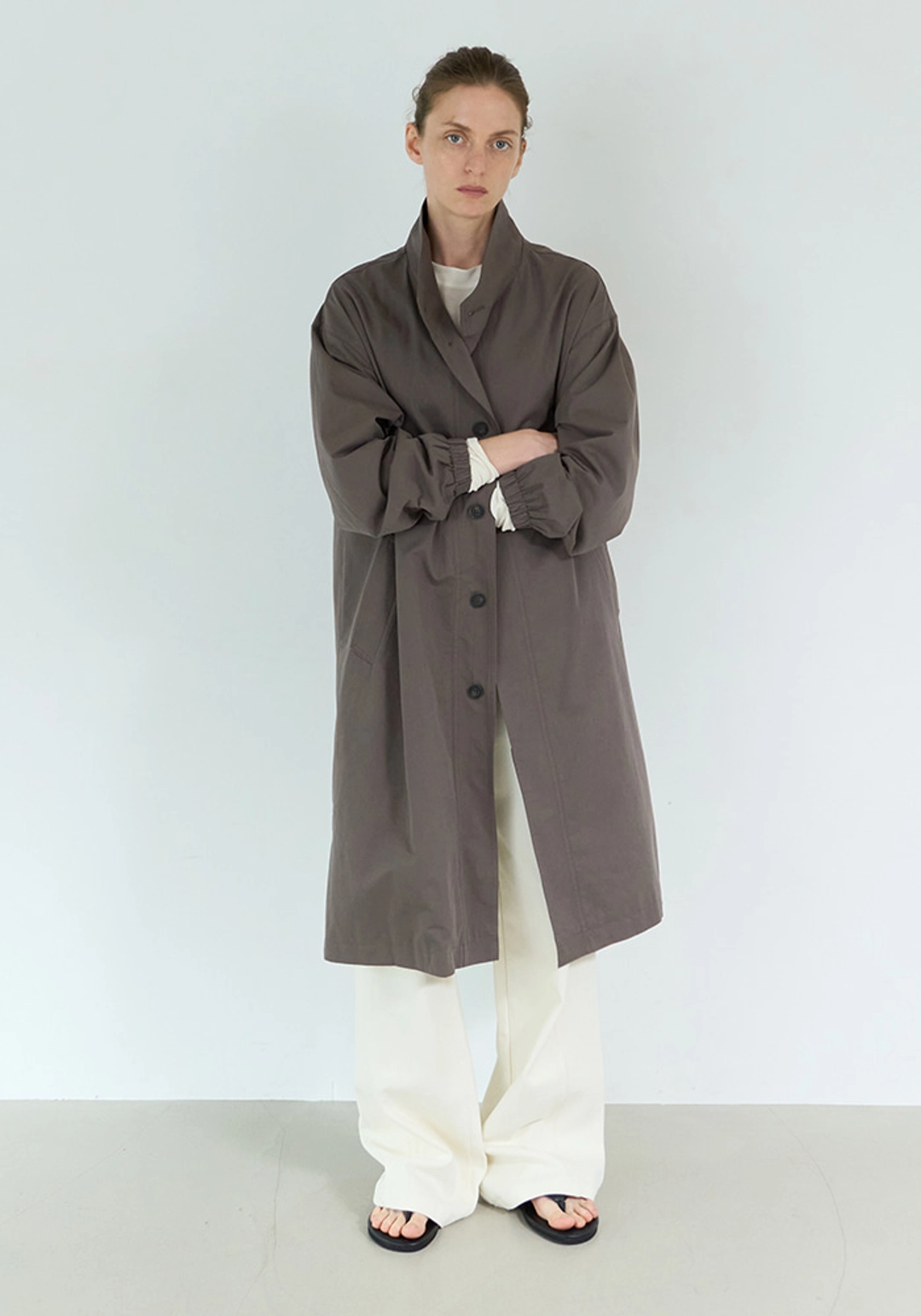 이브세이지 Cotton trench coat (Charcoal) 상품 이미지 2