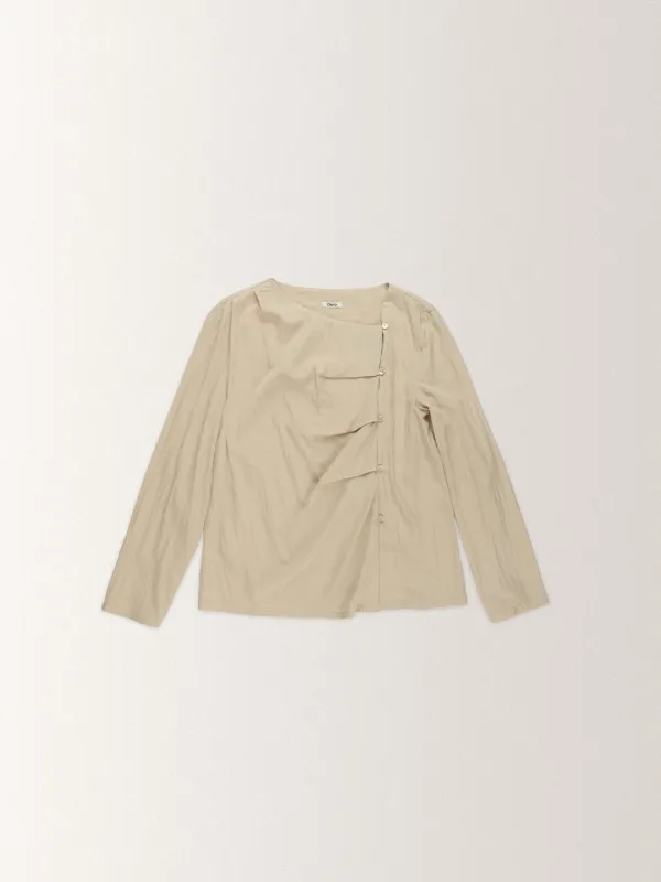 TUCK SHIRRING BLOUSE [ BUTTER ]