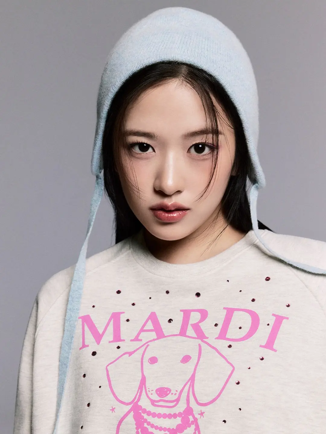 마르디 메크르디 [GIFT SET] RACCOON BLENDED BEANIE EARFLAP_SKY 상품 이미지 2