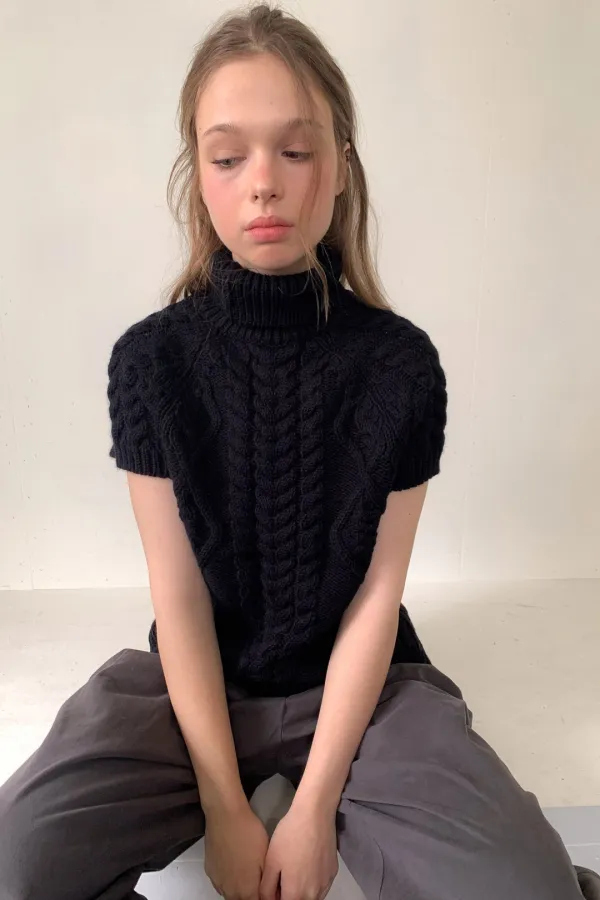 Note Knit Top / Black