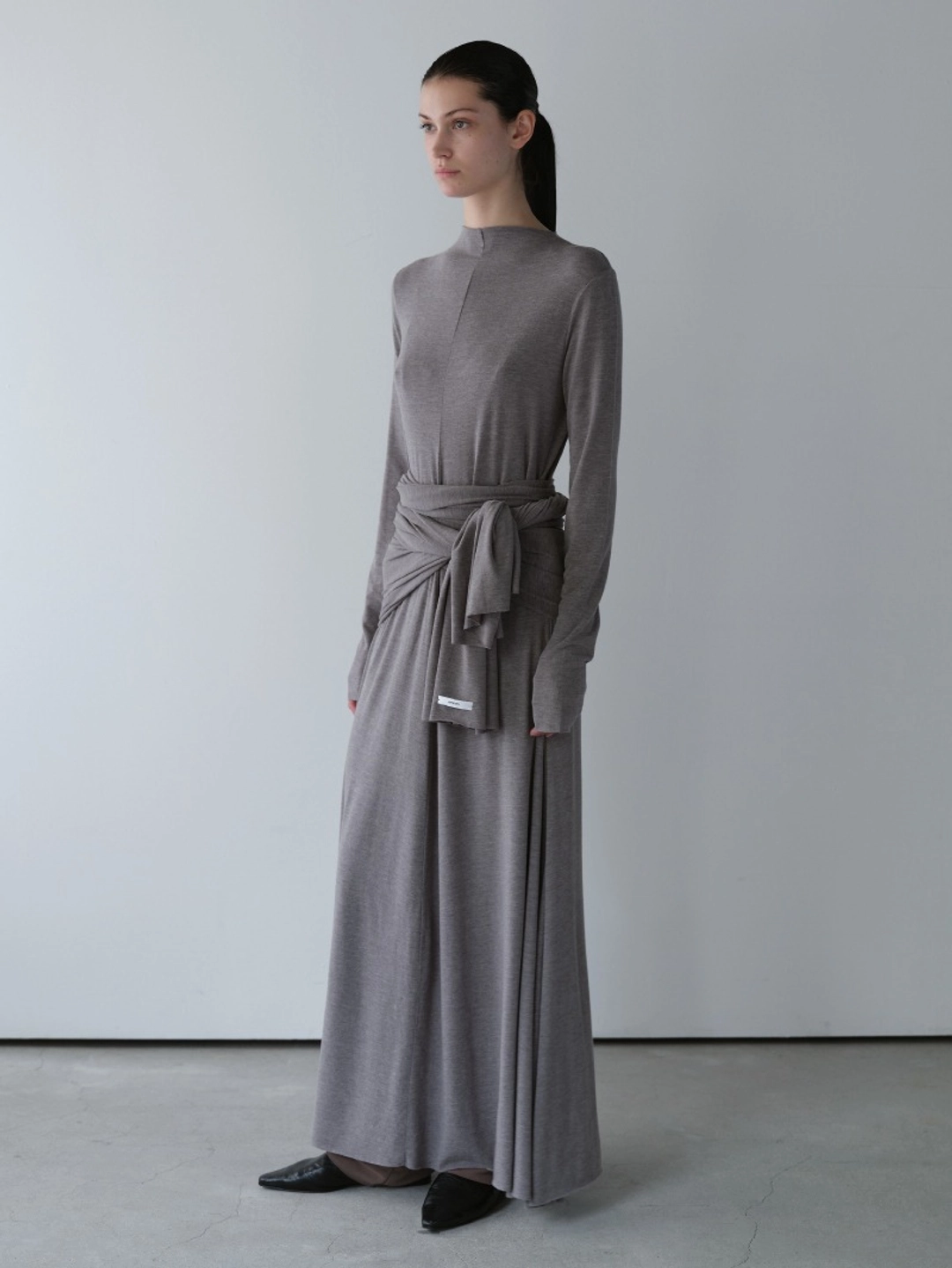 오브헤덴 3rd /Back Button Maxi Dress (melange grey) 상품 이미지 1