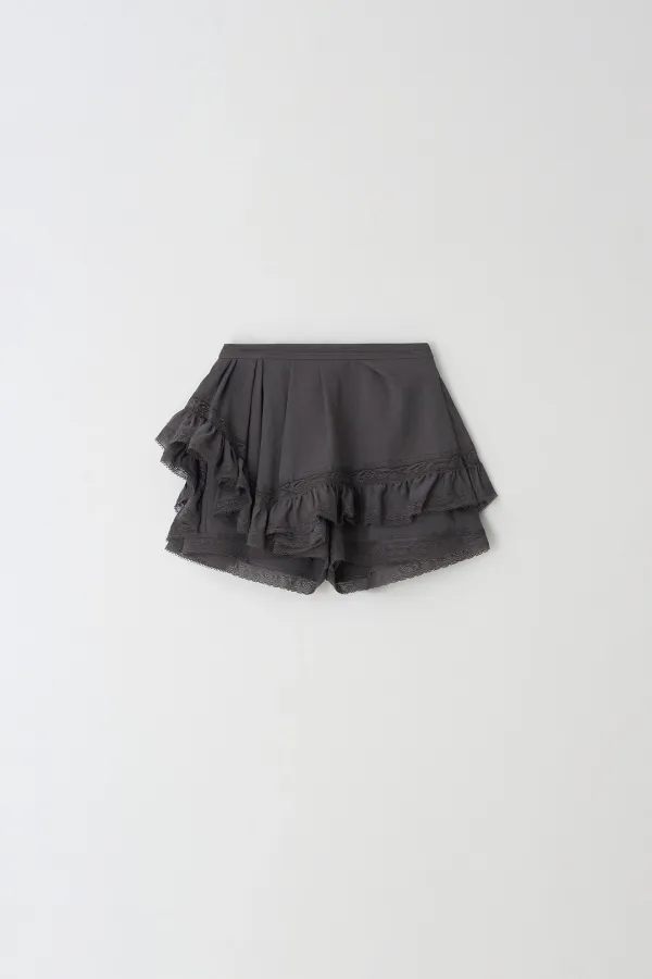 Lace Banding Skirt (charcoal)