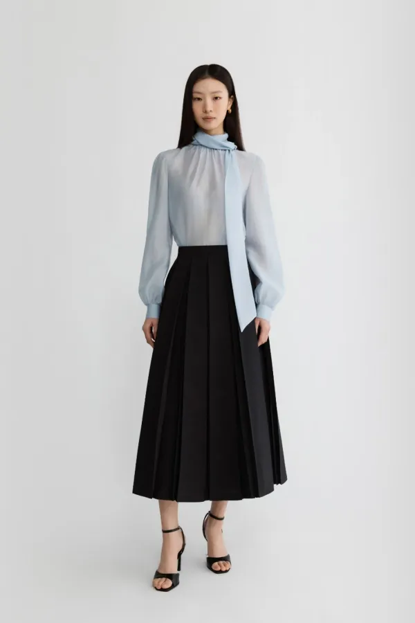 PLEATS SKIRT - BLACK