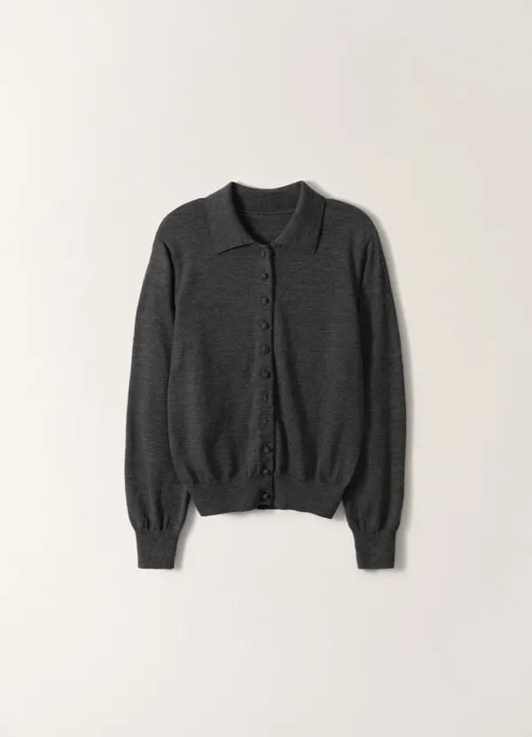 Muffin Button Cardigan (Gray)