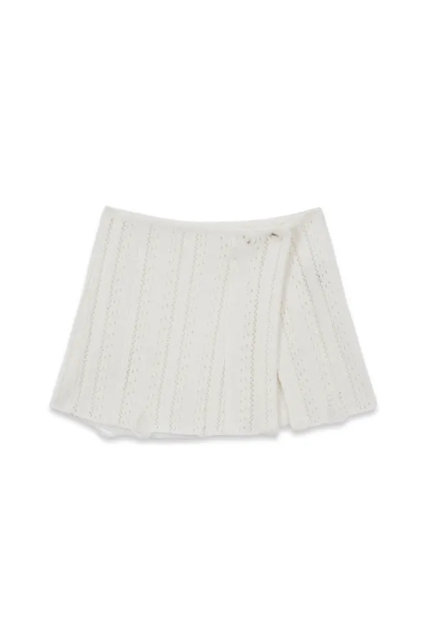 PUNCHING WRAP MINI SKIRT IN IVORY