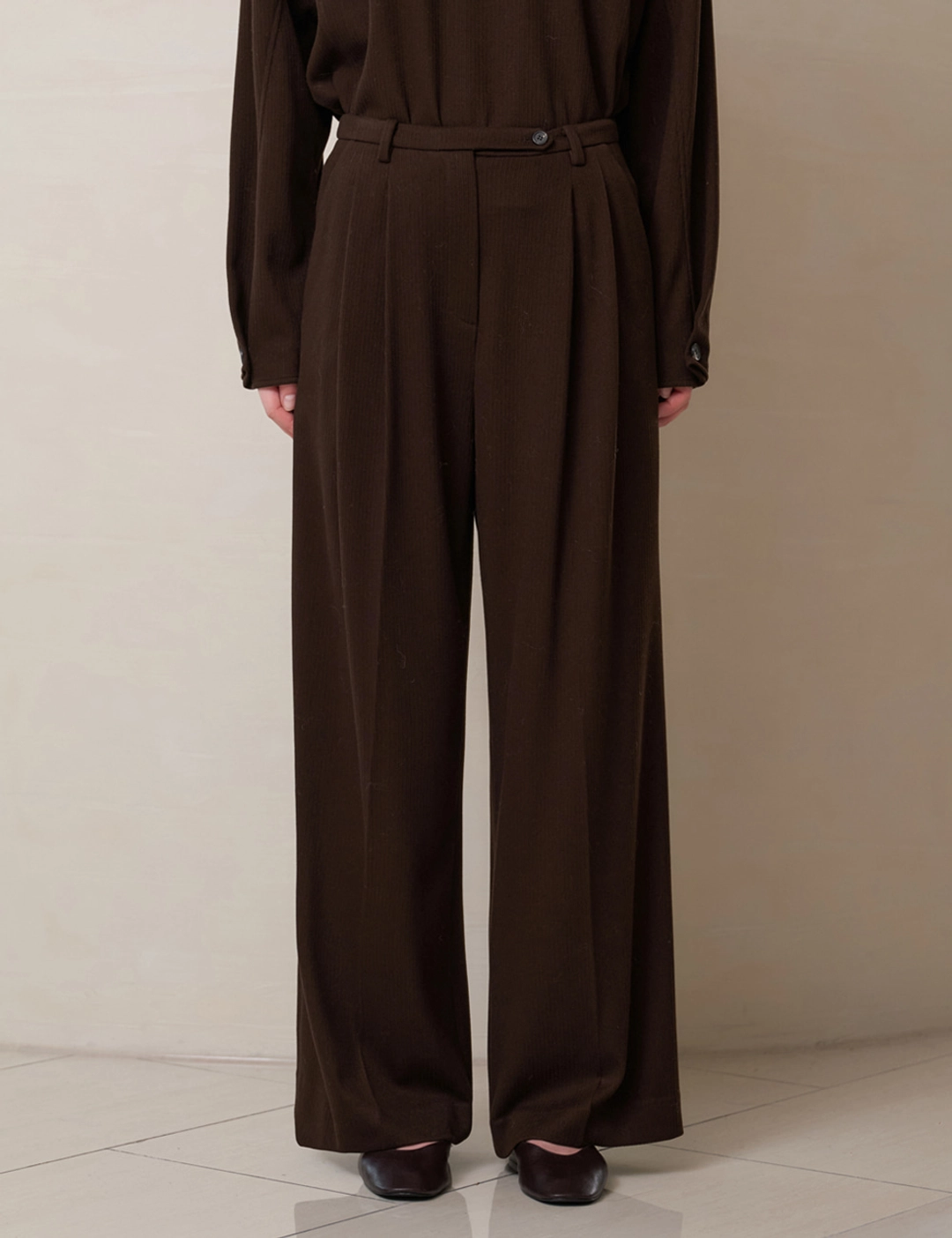 노미나떼 Soft Haze Wide Pants (Brown) 상품 이미지 2